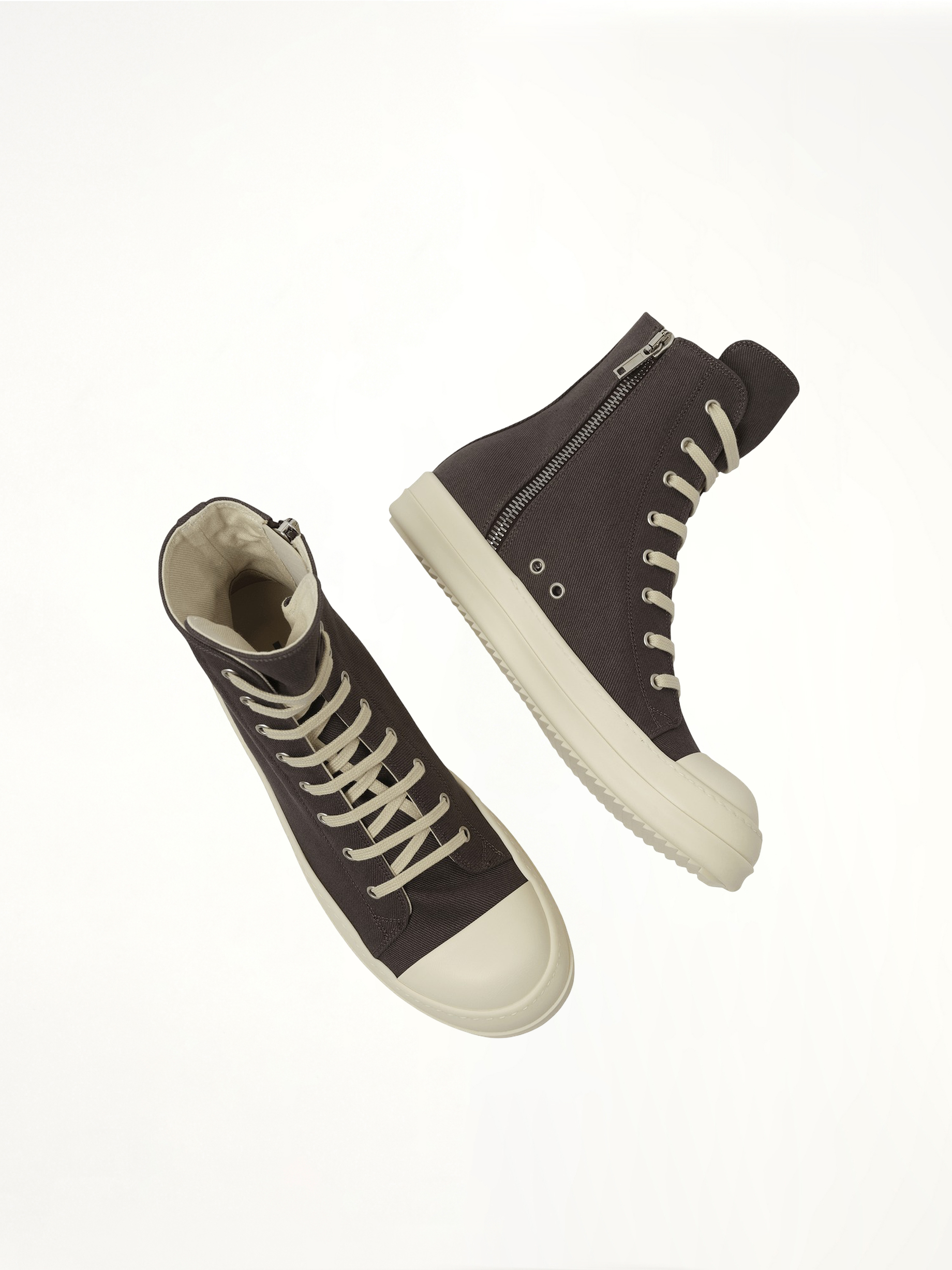Sneaks in Dark Dust/Milk Top View | RICK OWENS DRKSHDW