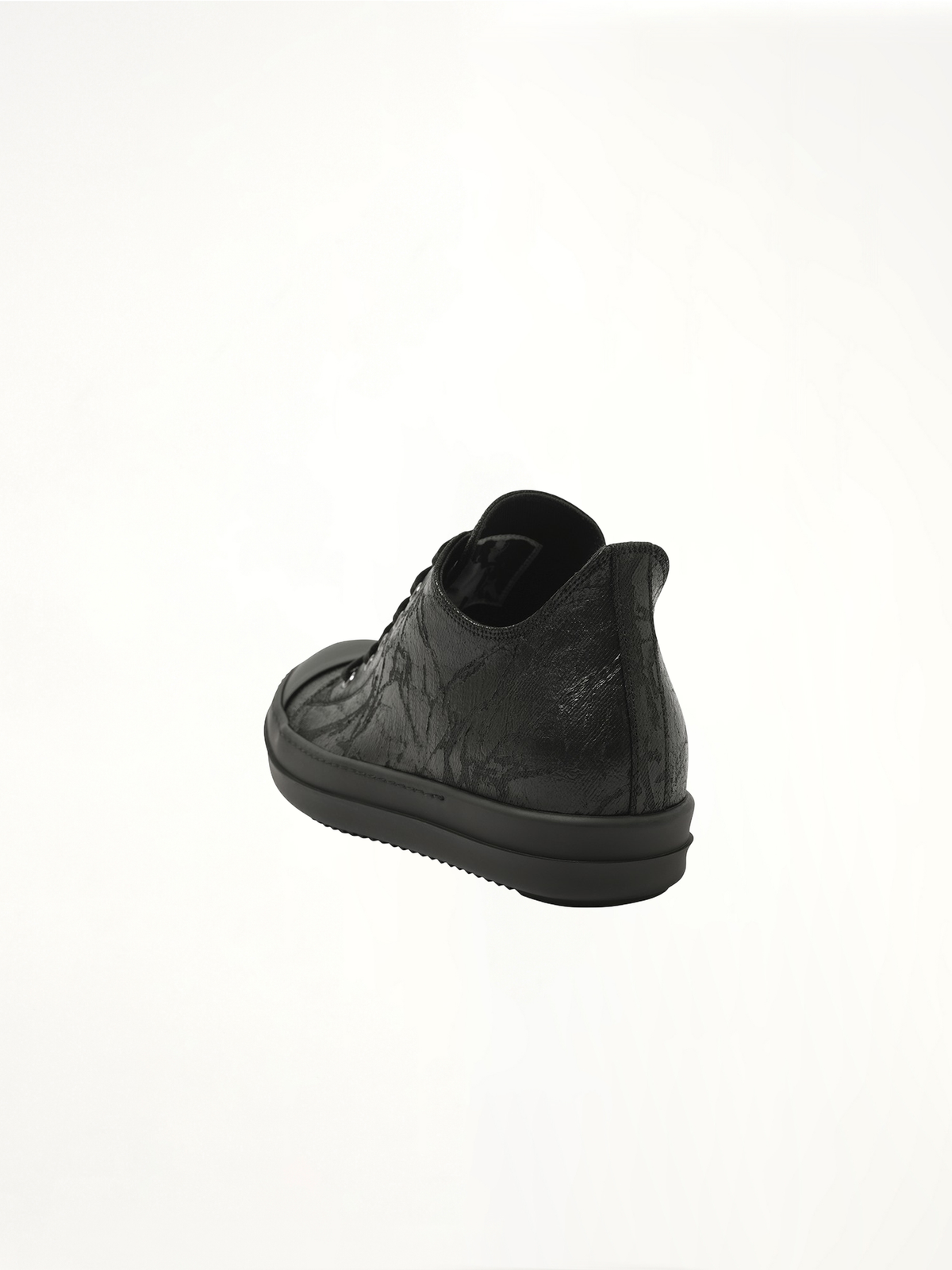 Mono Colour Low Sneaks in Black Back View | RICK OWENS DRKSHDW