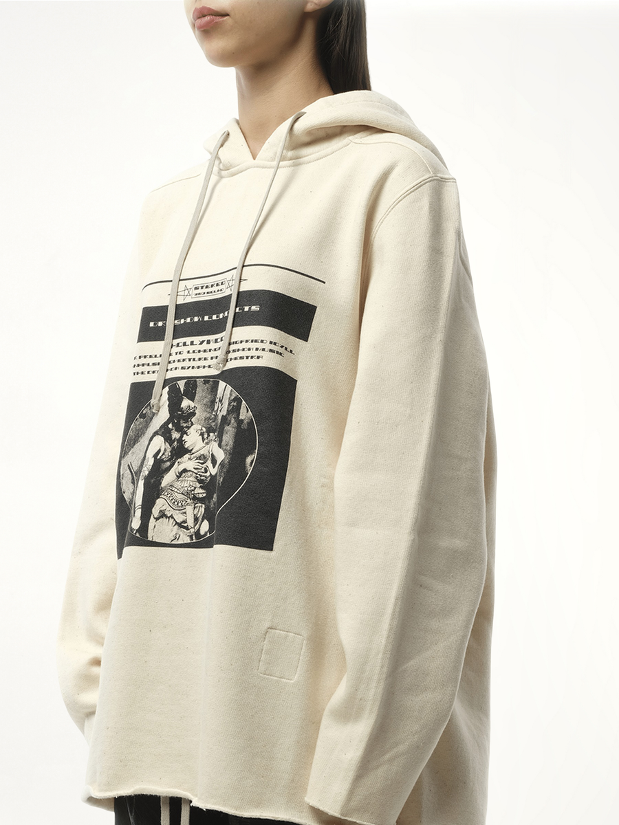 Opera Print Oversize Hoodie in Natural/Black