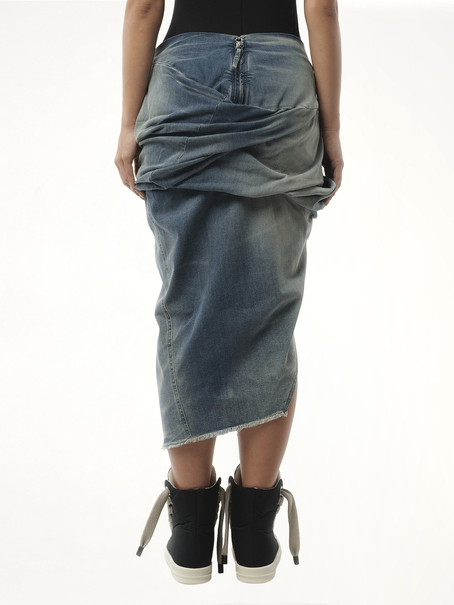 Low Twist Skirt in Washed Indigo