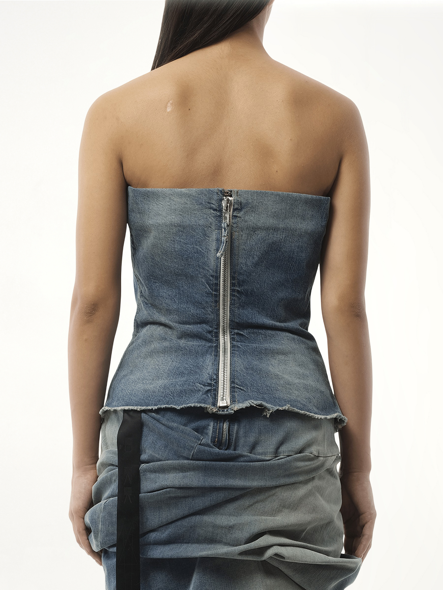 Bustier Top in Washed Indigo