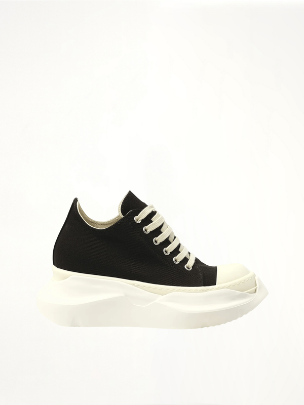 Abstract Low Sneaks in Black/Milk Side View | RICK OWENS DRKSHDW