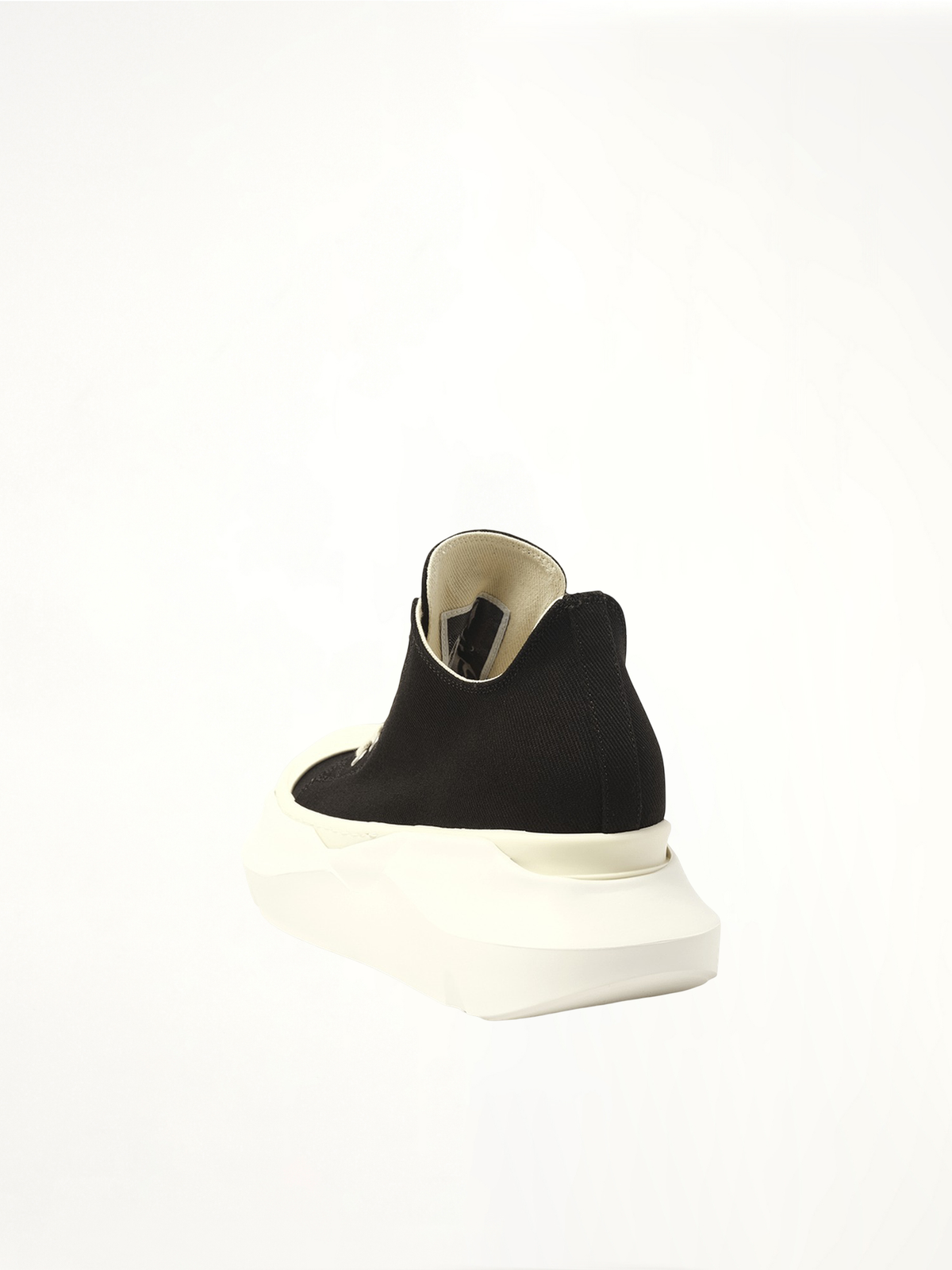 Abstract Low Sneaks in Black/Milk Back View | RICK OWENS DRKSHDW