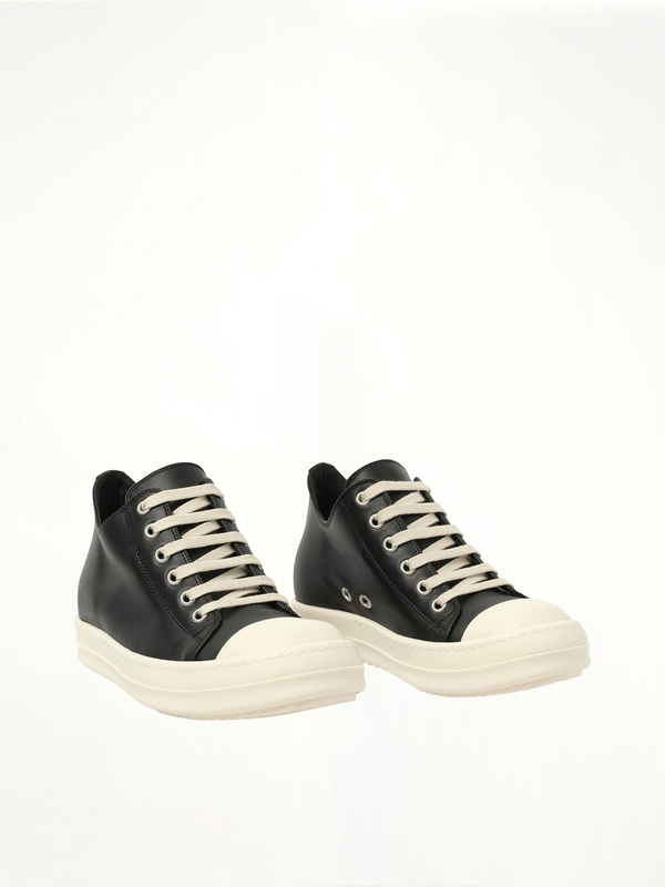 Low Sneaks in Black Front View | RICK OWENS