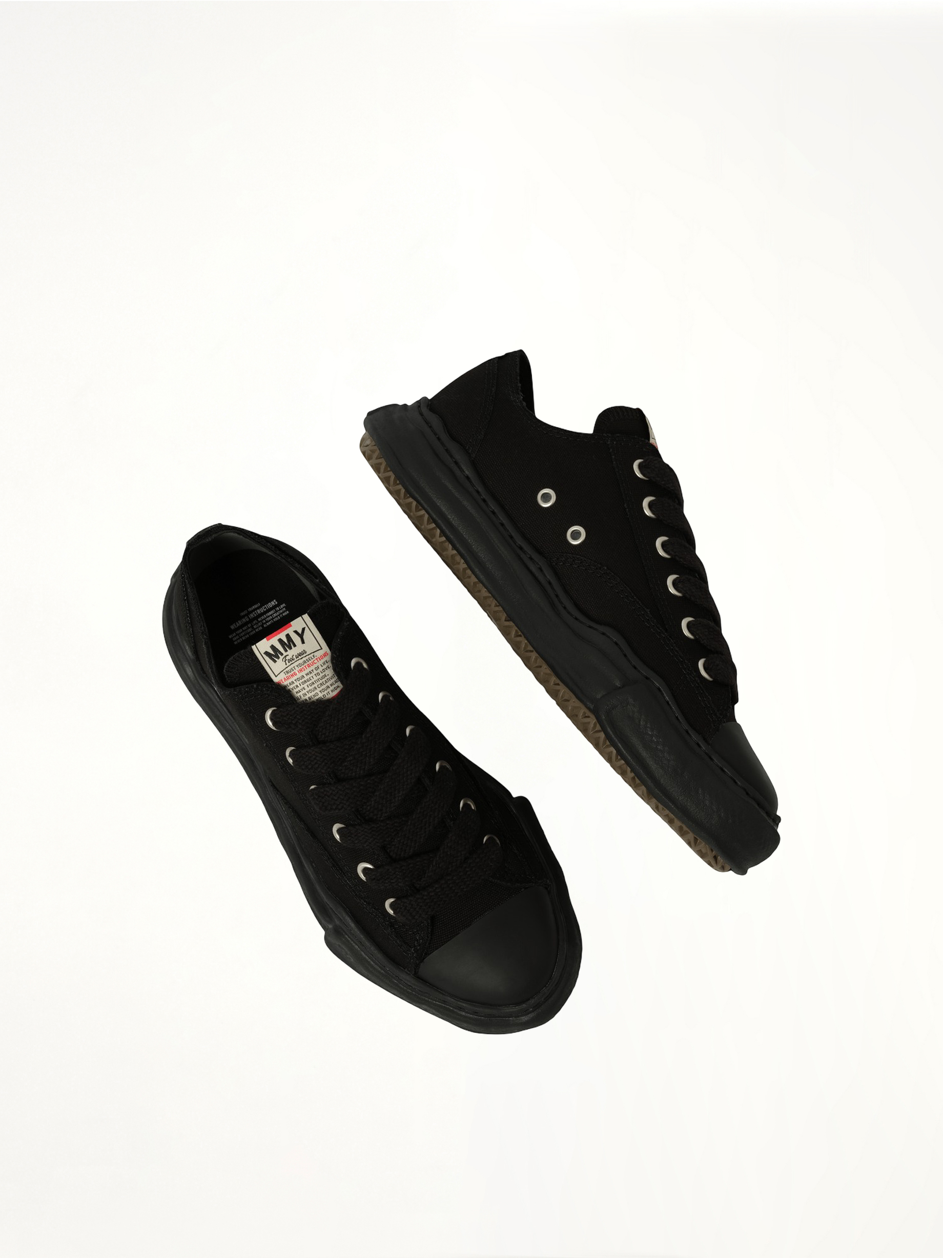 Peterson OG Sneaker in Black/Black Top View | MAISON MIHARA YASUHIRO