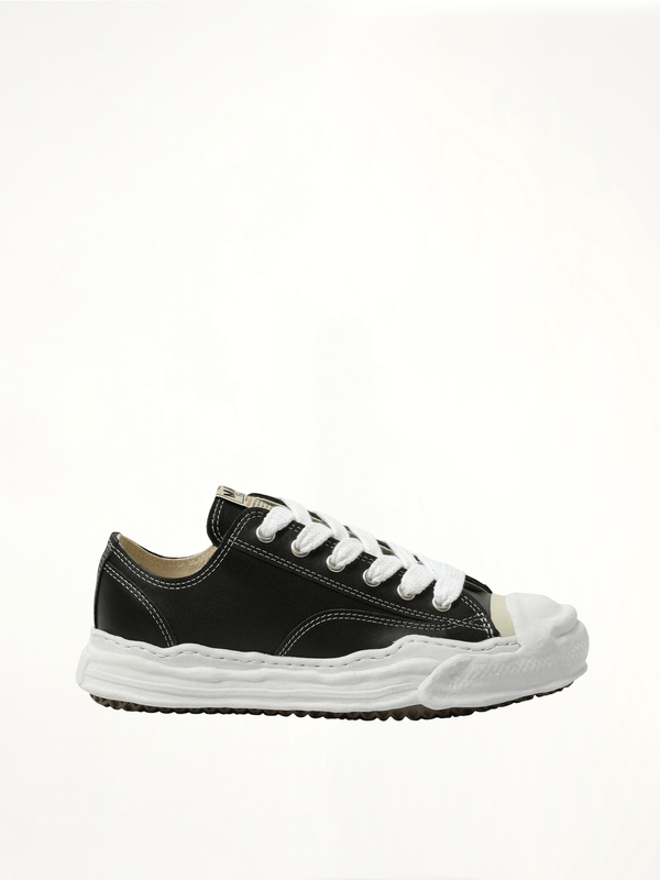 Hank OG Leather Sneaker in Black Side View | MAISON MIHARA YASUHIRO