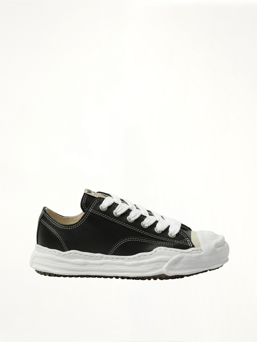 Hank OG Leather Sneaker in Black Side View | MAISON MIHARA YASUHIRO