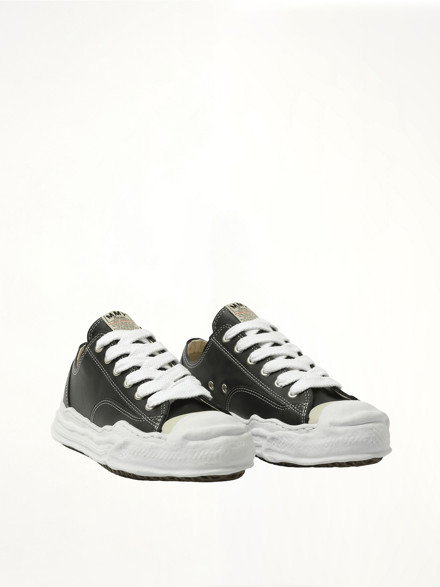 Hank OG Leather Sneaker in Black Front View | MAISON MIHARA YASUHIRO