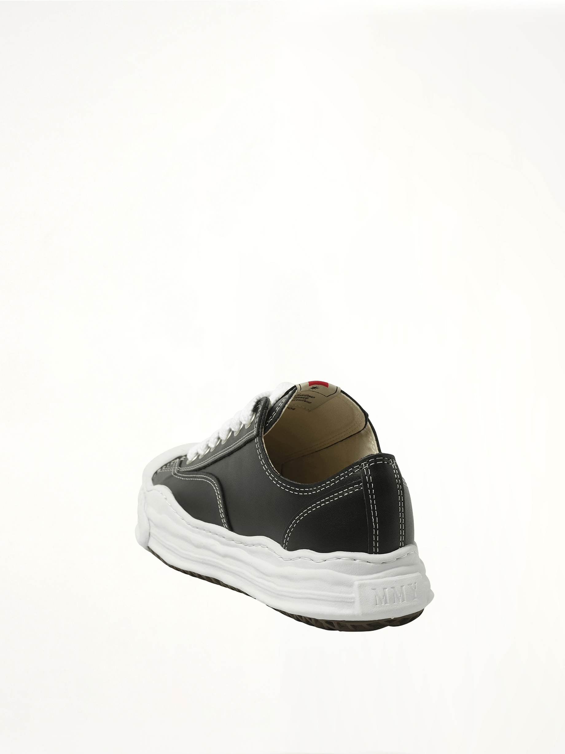 Hank OG Leather Sneaker in Black Back View | MAISON MIHARA YASUHIRO
