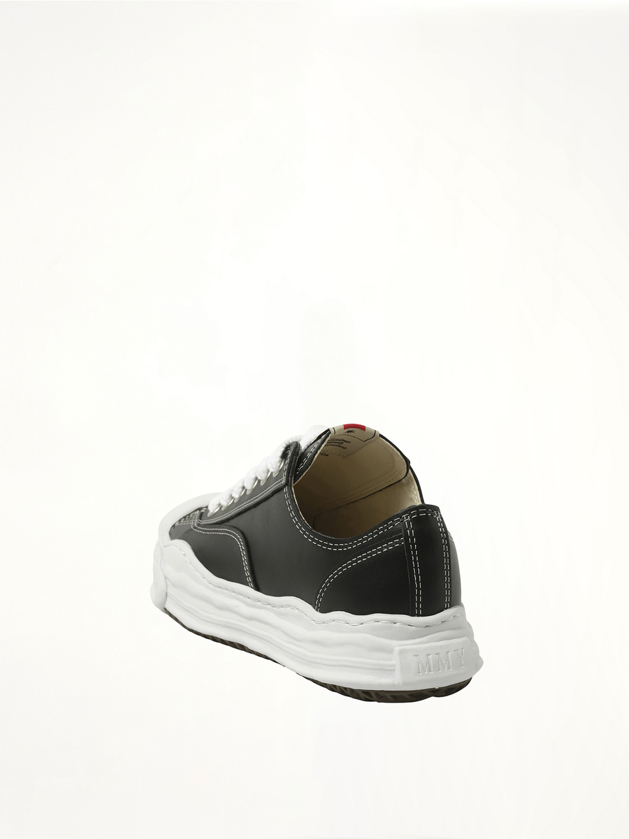Hank OG Leather Sneaker in Black Back View | MAISON MIHARA YASUHIRO
