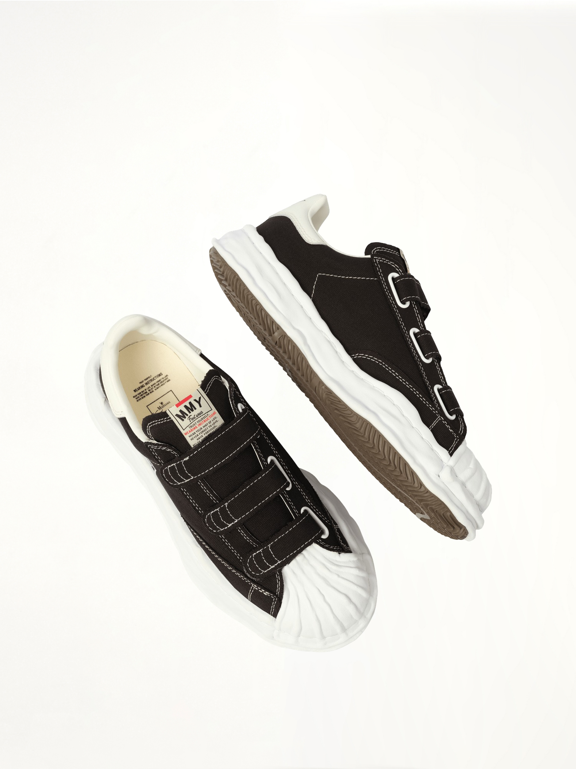 Blakey OG Velcro Sneaker in Black Top View | MAISON MIHARA YASUHIRO