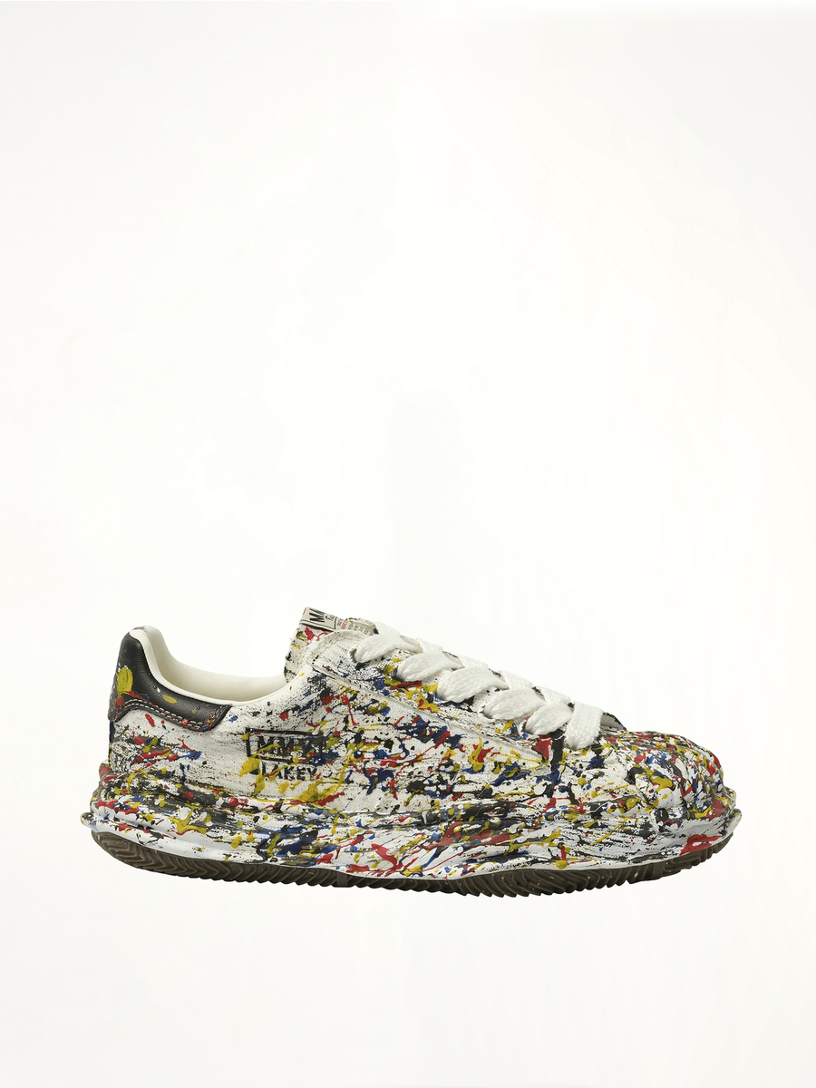 Blakey OG Paint Splatter Sneaker in White Side View | MAISON MIHARA YASUHIRO
