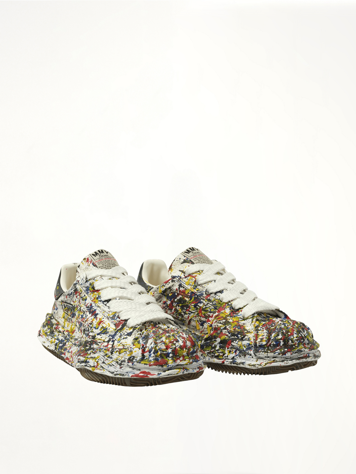 Blakey OG Paint Splatter Sneaker in White Front View | MAISON MIHARA YASUHIRO