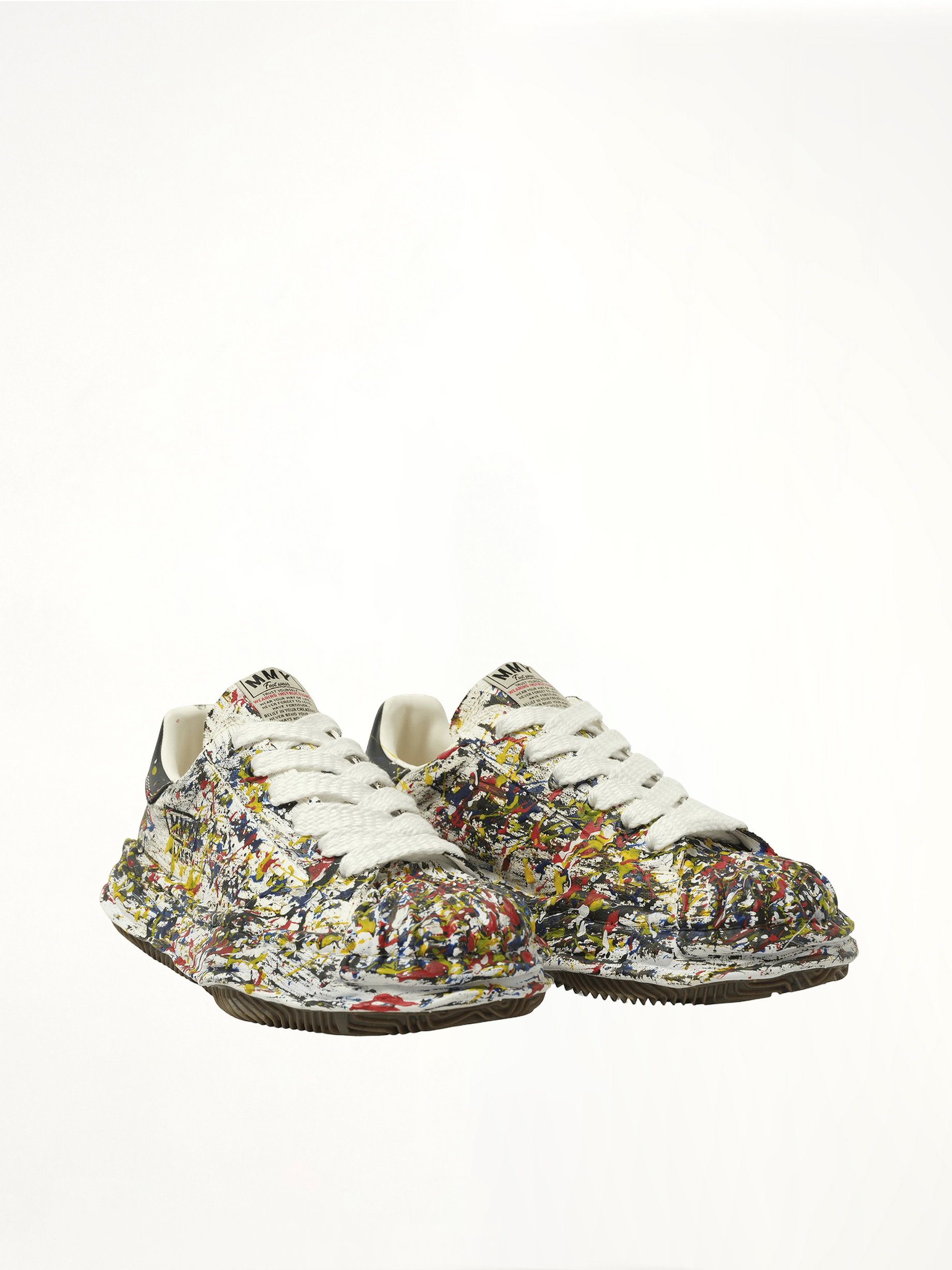 Blakey OG Paint Splatter Sneaker in White Front View | MAISON MIHARA YASUHIRO