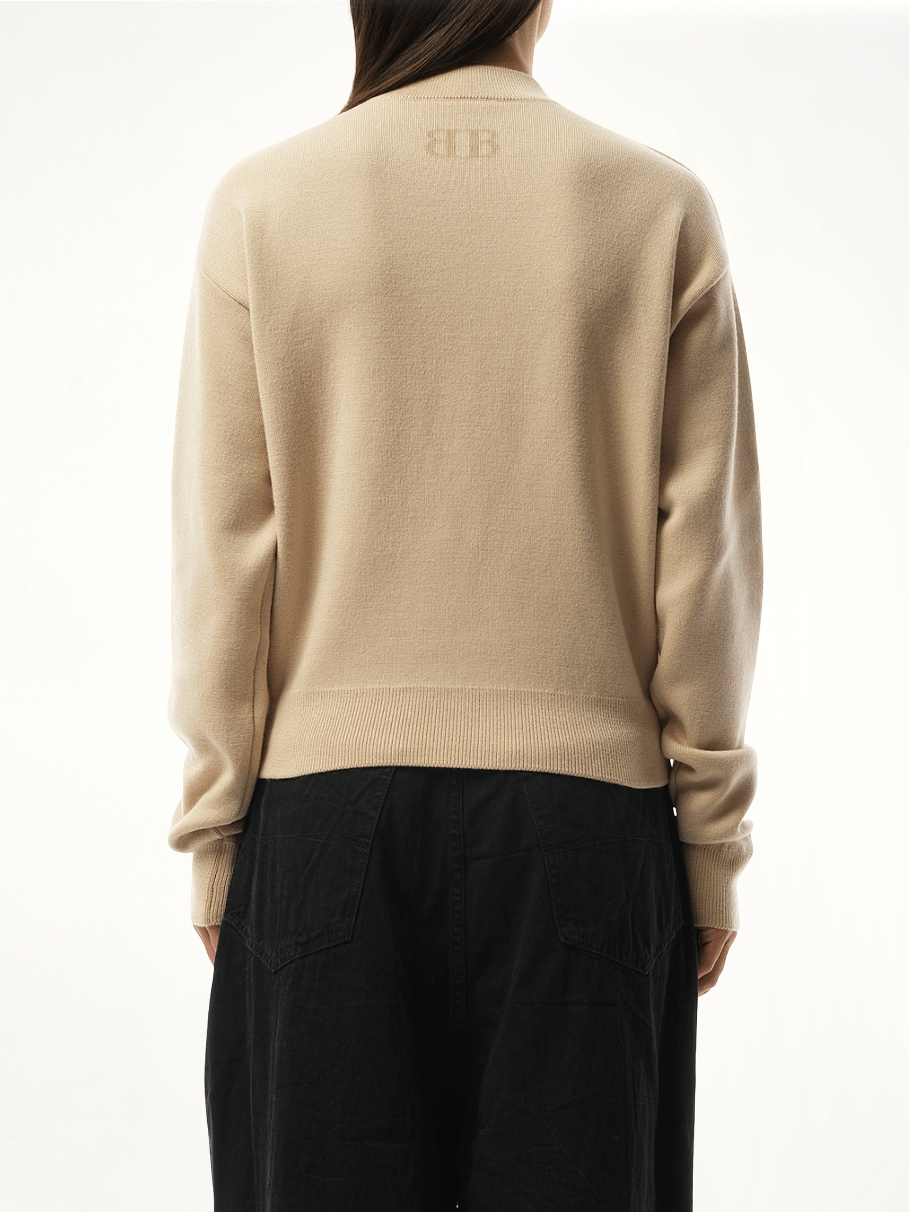 Cropped Sweater in Beige | BALENCIAGA