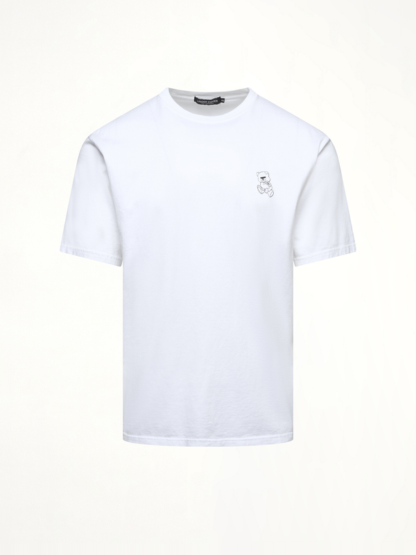 Small Teddy Bear Printed T-Shirt in White