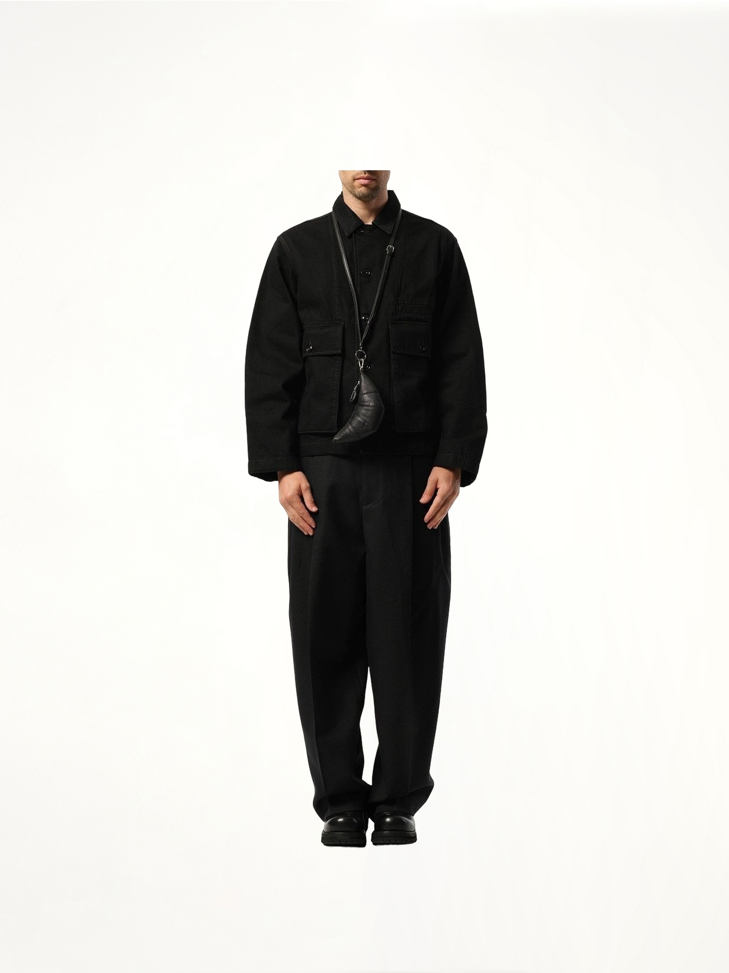 Crossbody Croissant Coin Purse in Black