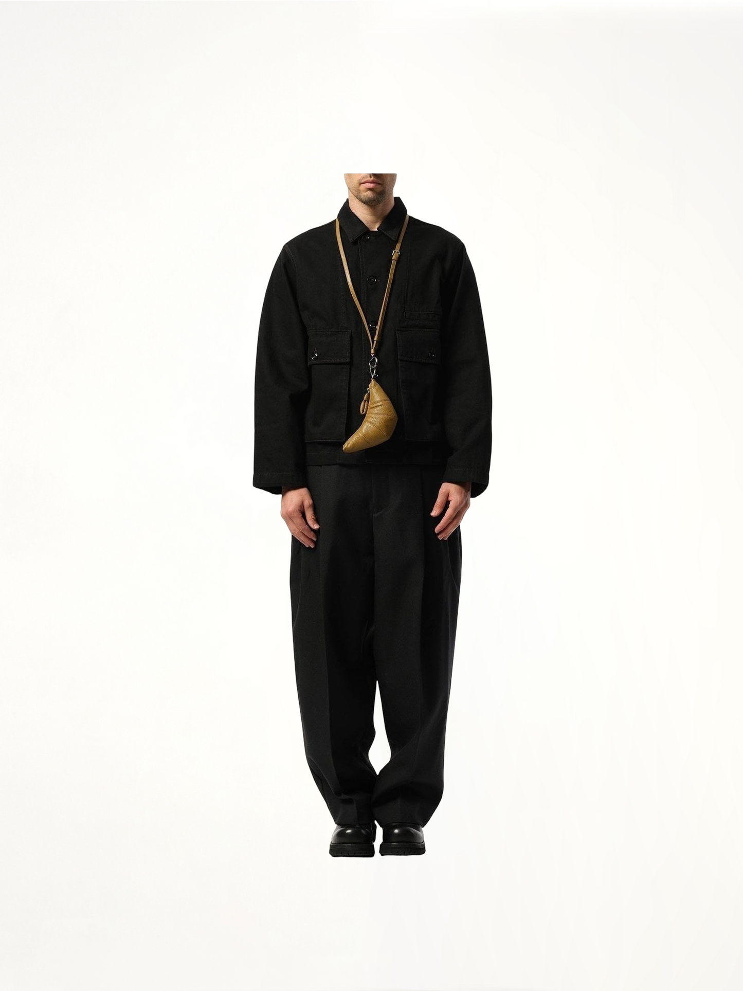 Crossbody Croissant Coin Purse in Bronze Khaki