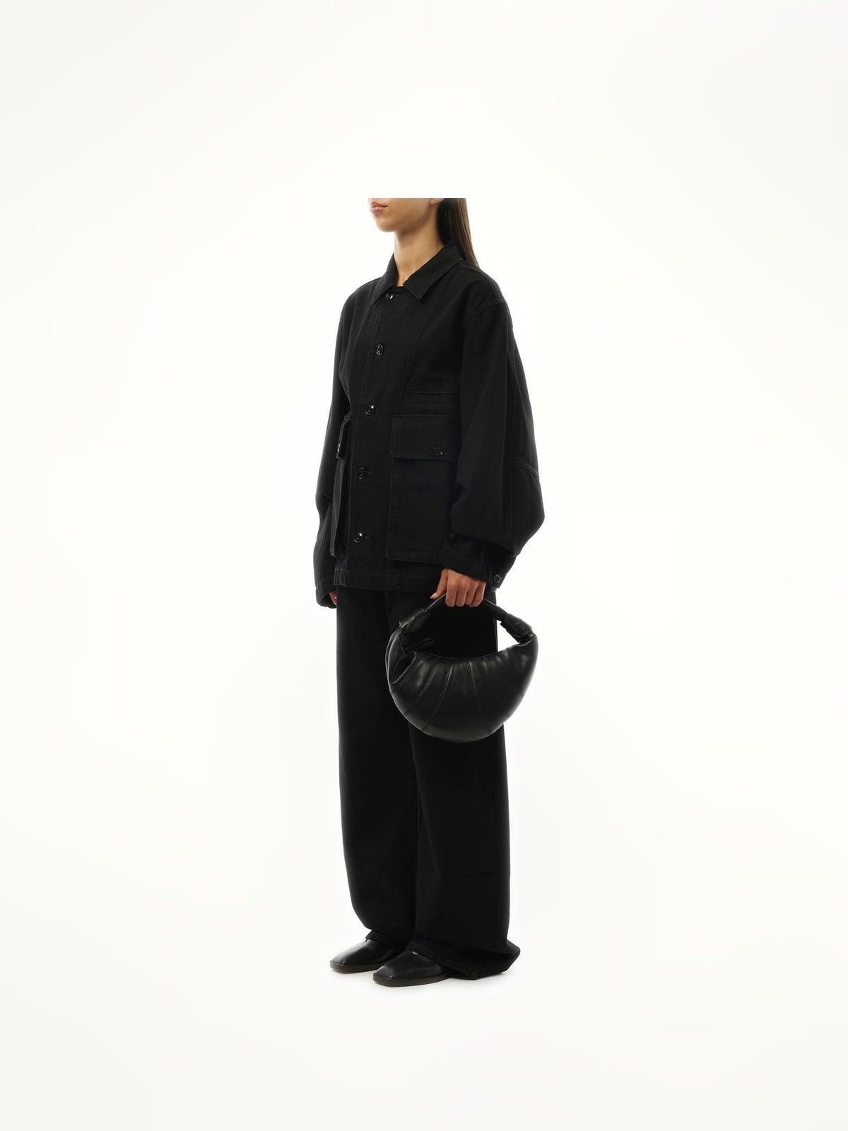 Lemaire Mini Fortune Croissant Bag in Black