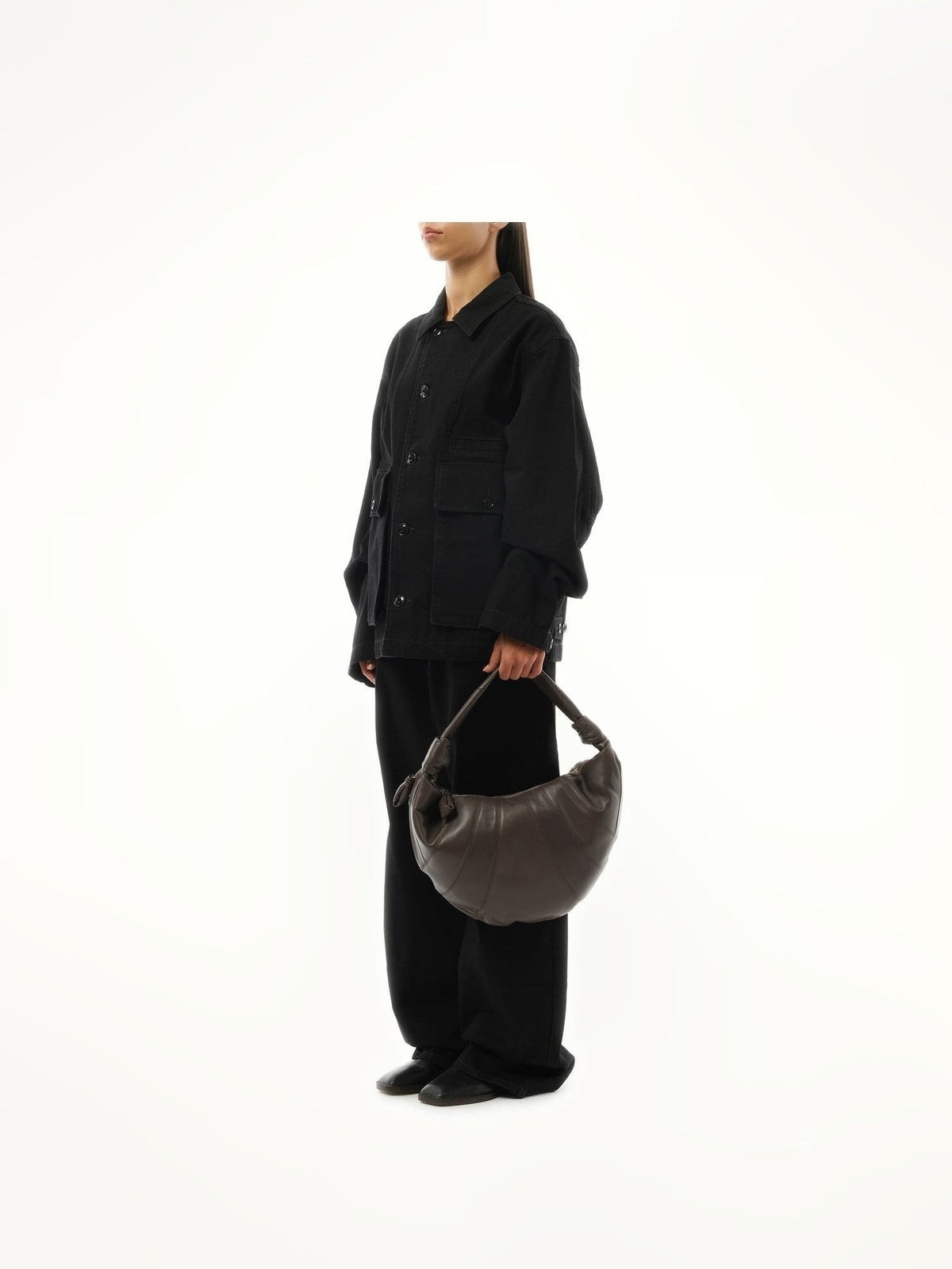 Lemaire Fortune Croissant Bag in Mink