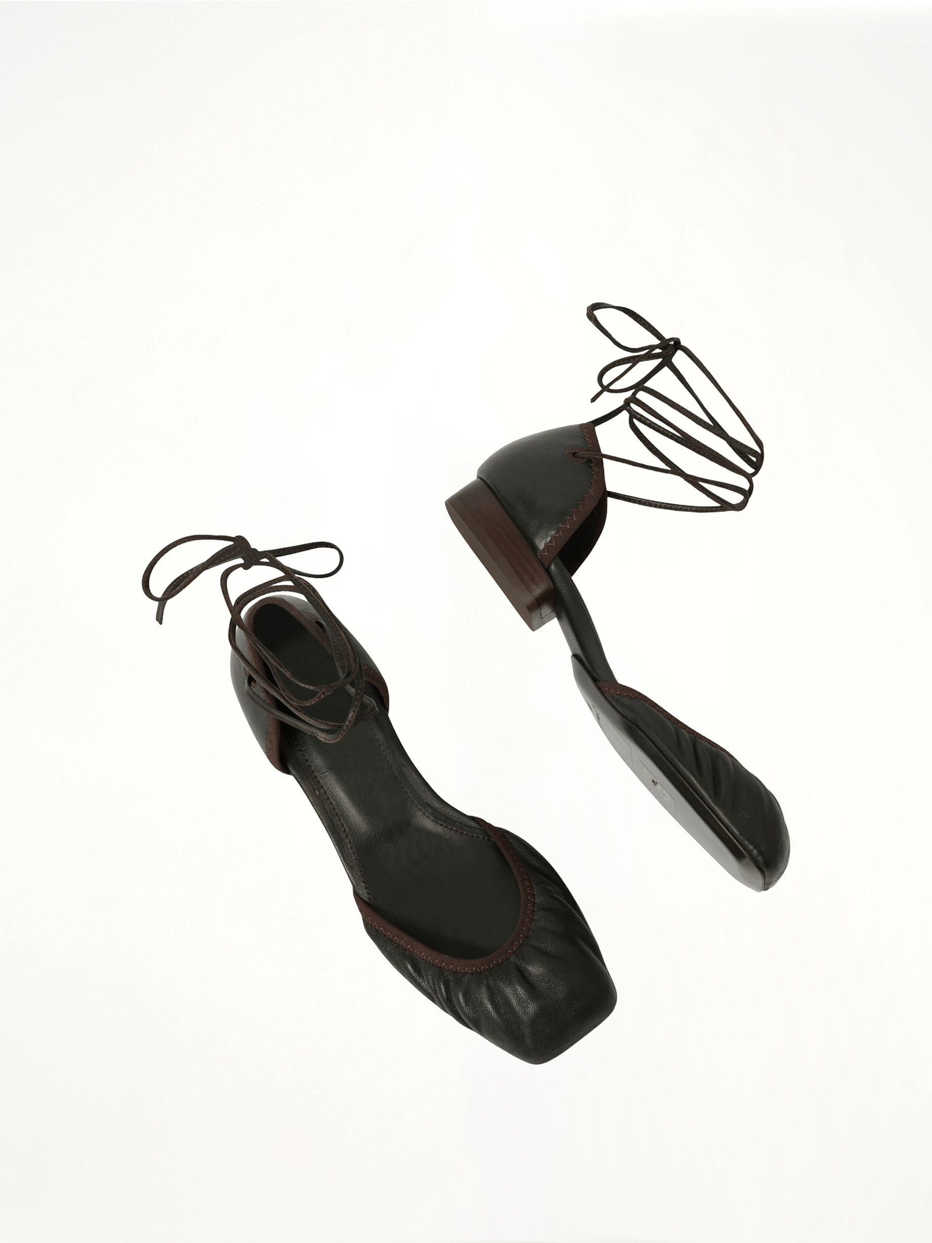 Micro Ballerina Flat in Dark Chocolate Top View | LEMAIRE