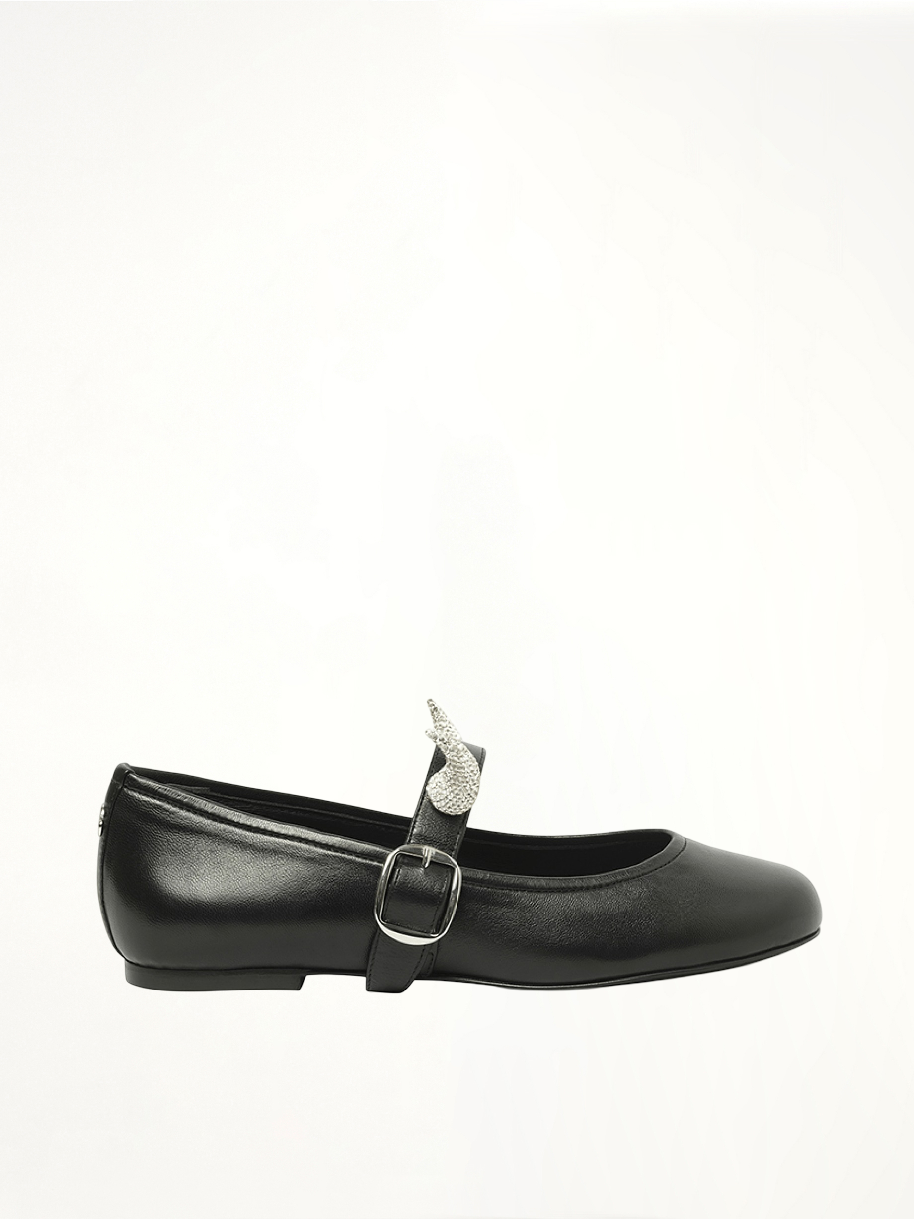 Disney x Coperni Horn Ballerina Belt Flat in Black Side View | COPERNI