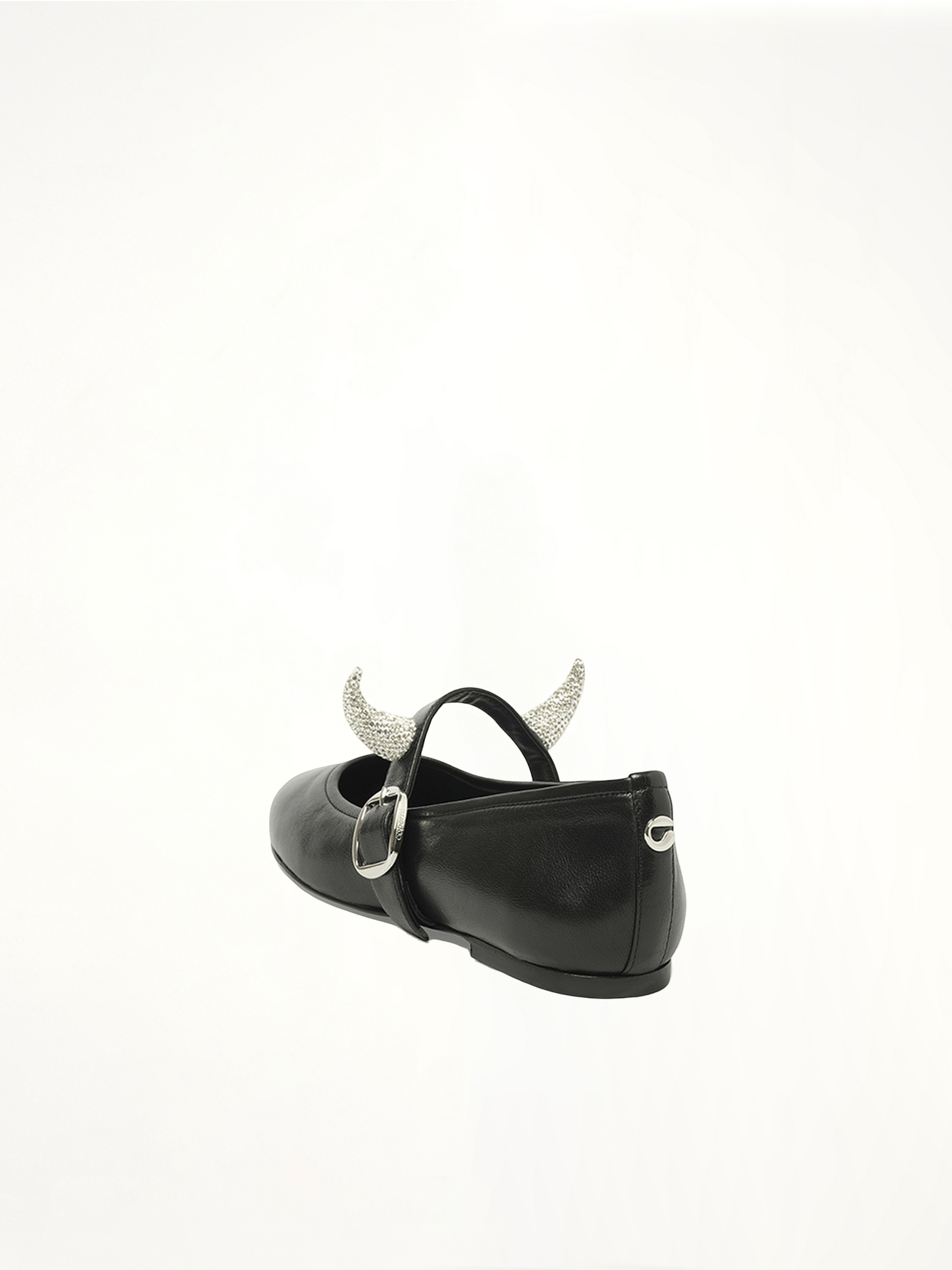 Disney x Coperni Horn Ballerina Belt Flat in Black Back View | COPERNI