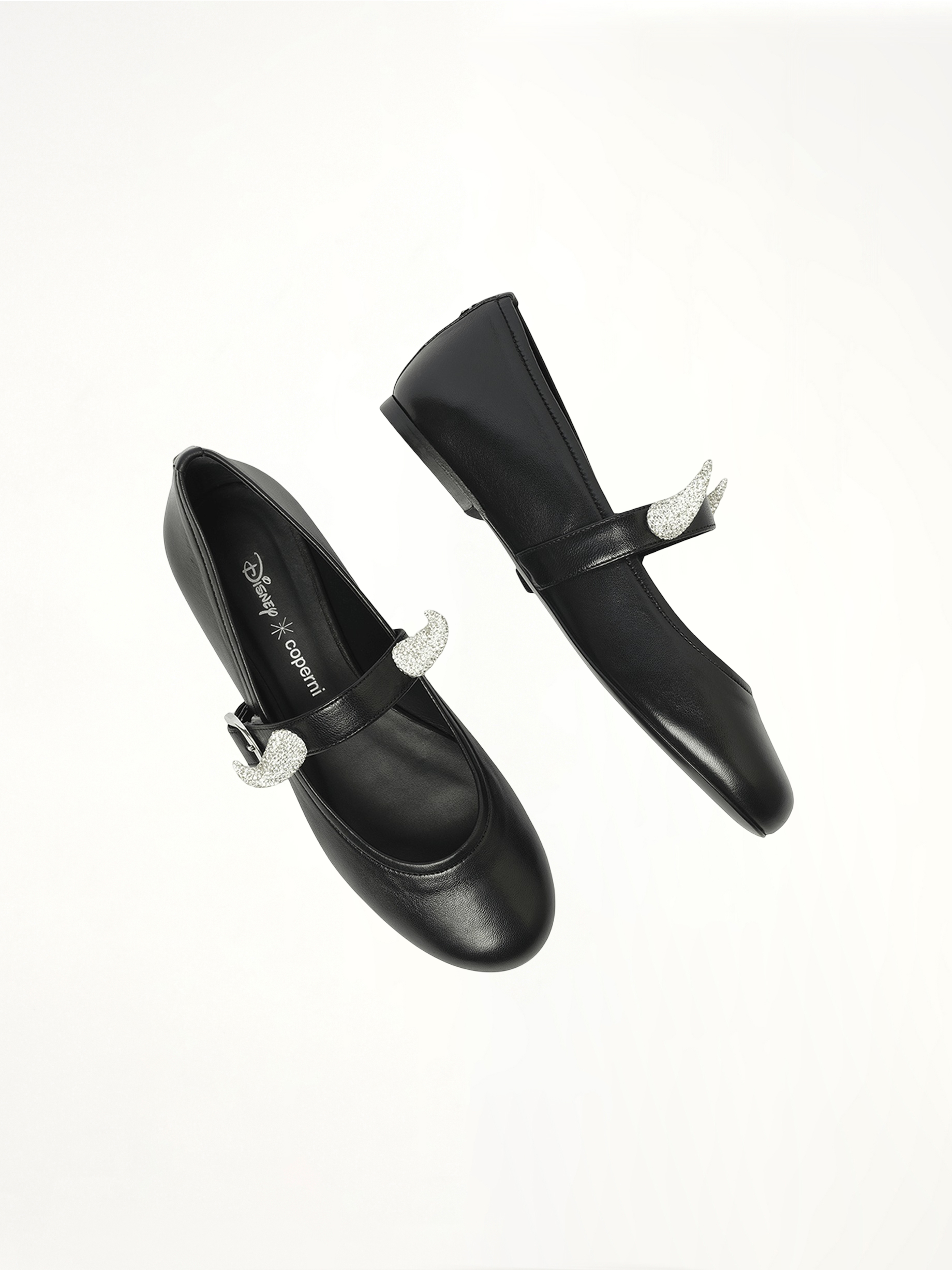 Disney x Coperni Horn Ballerina Belt Flat in Black Top View | COPERNI