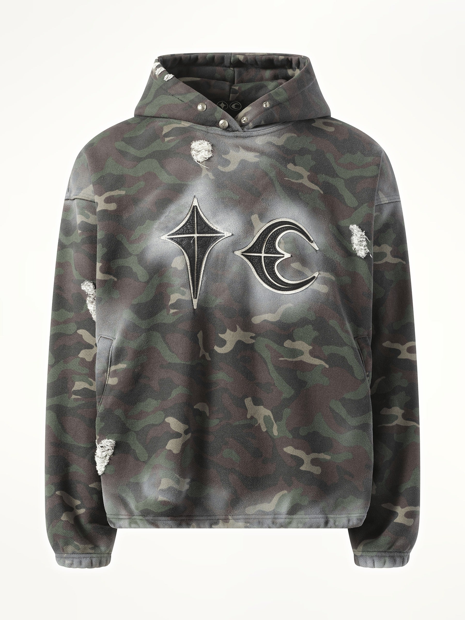Thug Club Sprayed Camoflage Rock Hoodie in Camo