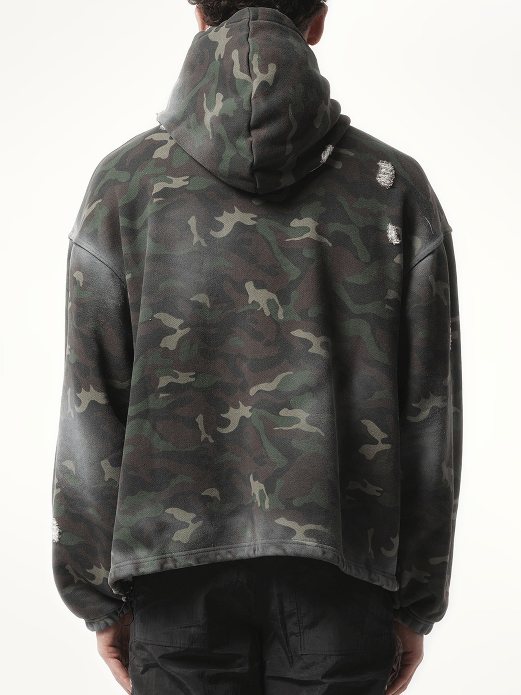 Thug Club Sprayed Camoflage Rock Hoodie in Camo