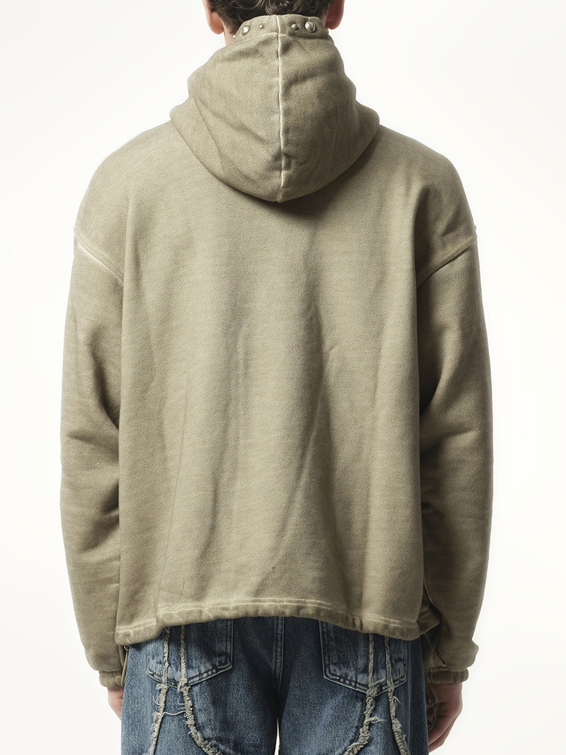 Thug Club Peace Stud Hoodie in Beige