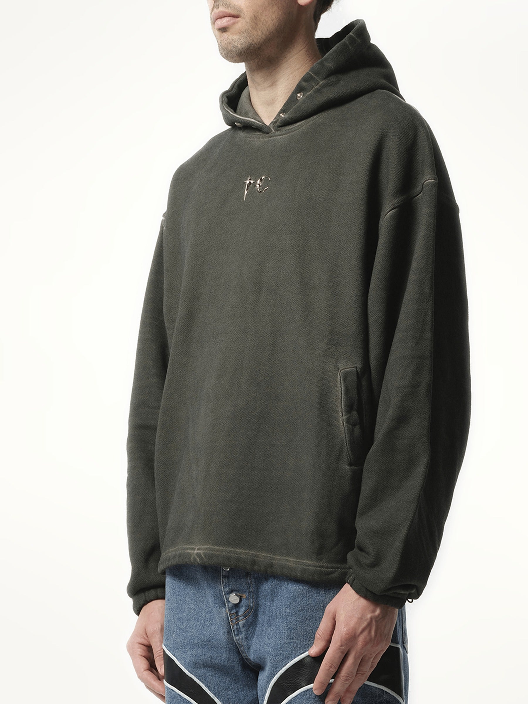 Thug Club Color Emblem Hoodie in Khaki