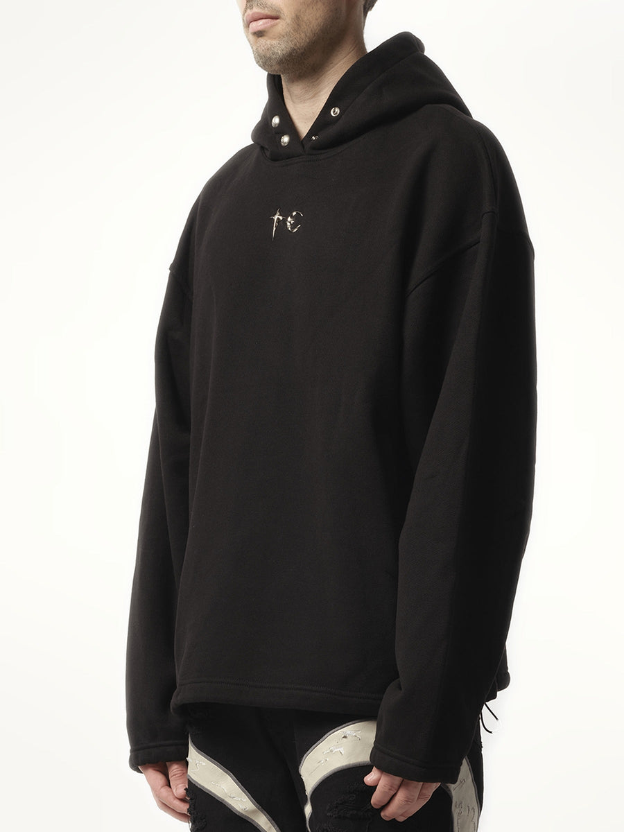 Thug Club Color Emblem Hoodie in Black