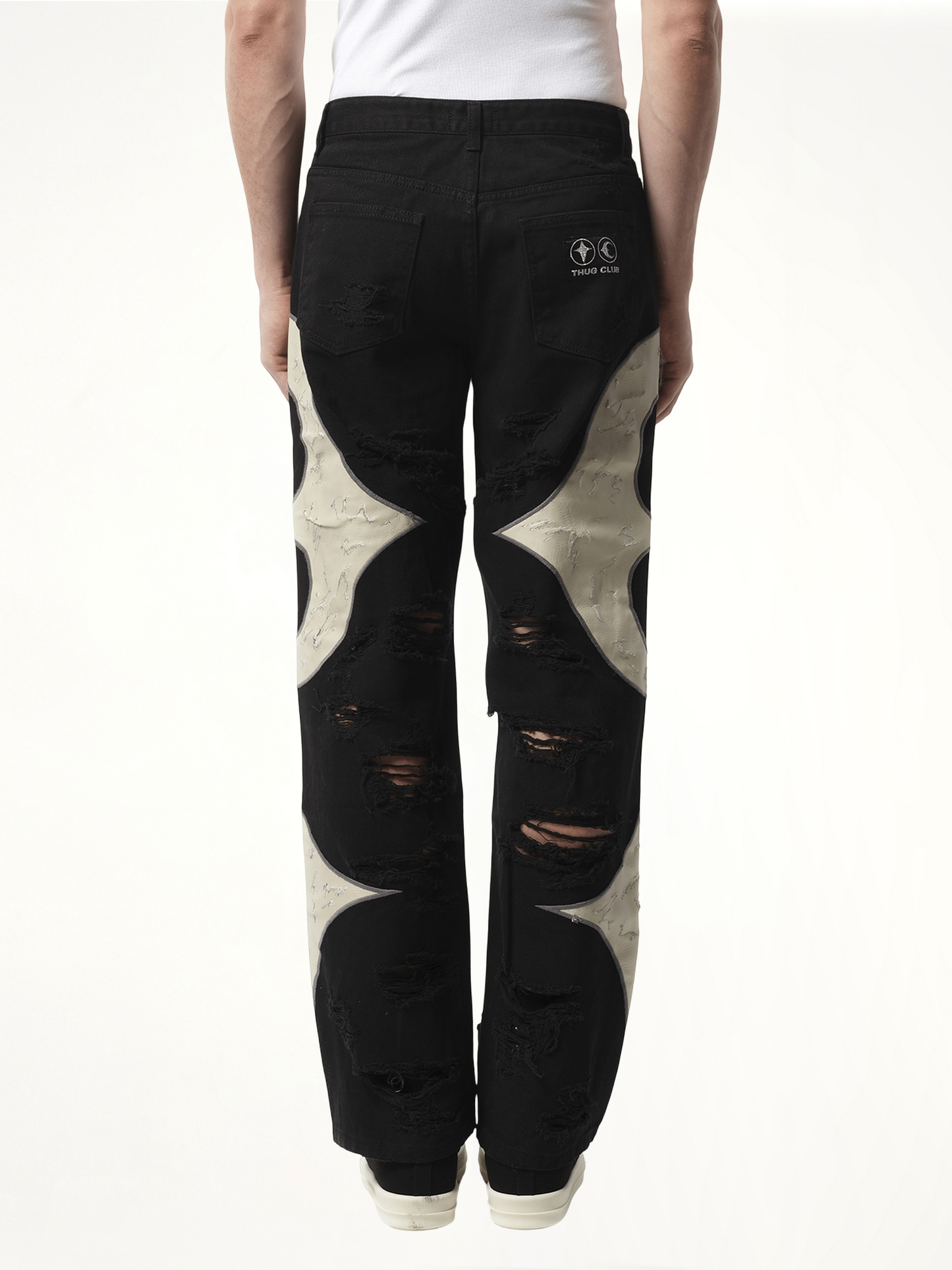 TC Leather Washing Denim Pants War Ver in Black