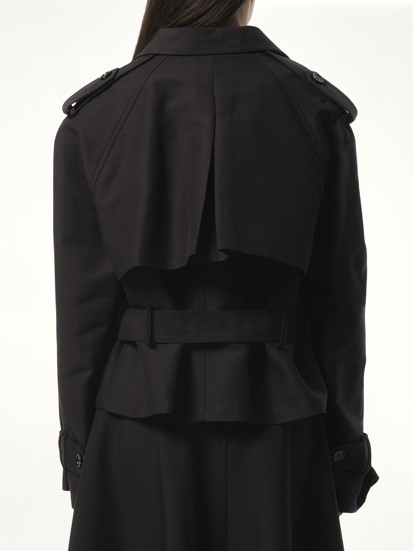 Short Trench Coat in Black