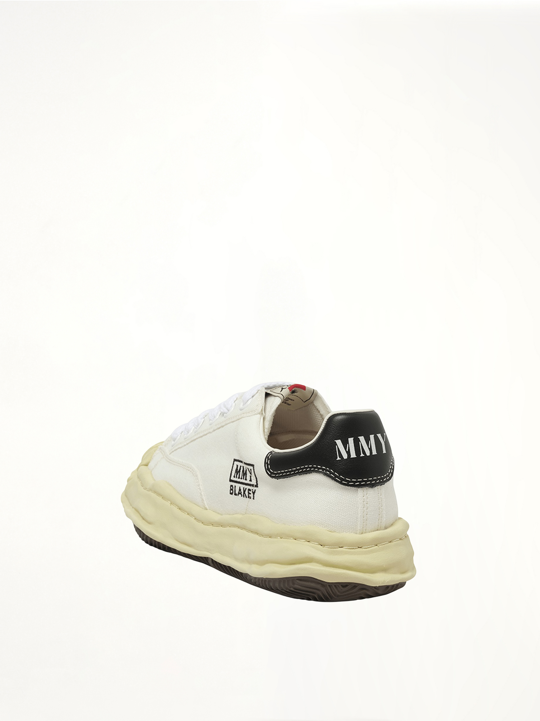 Blakey OG Vintage Leather Low Sneaker in White Top View | MAISON MIHARA YASUHIRO