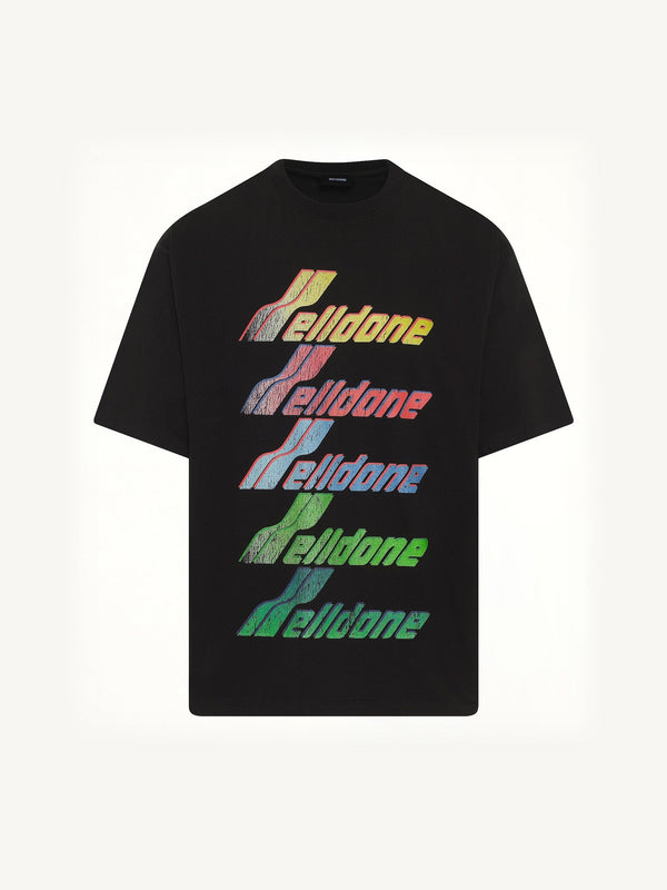 Multi Rainbow Logo T-Shirt in Black