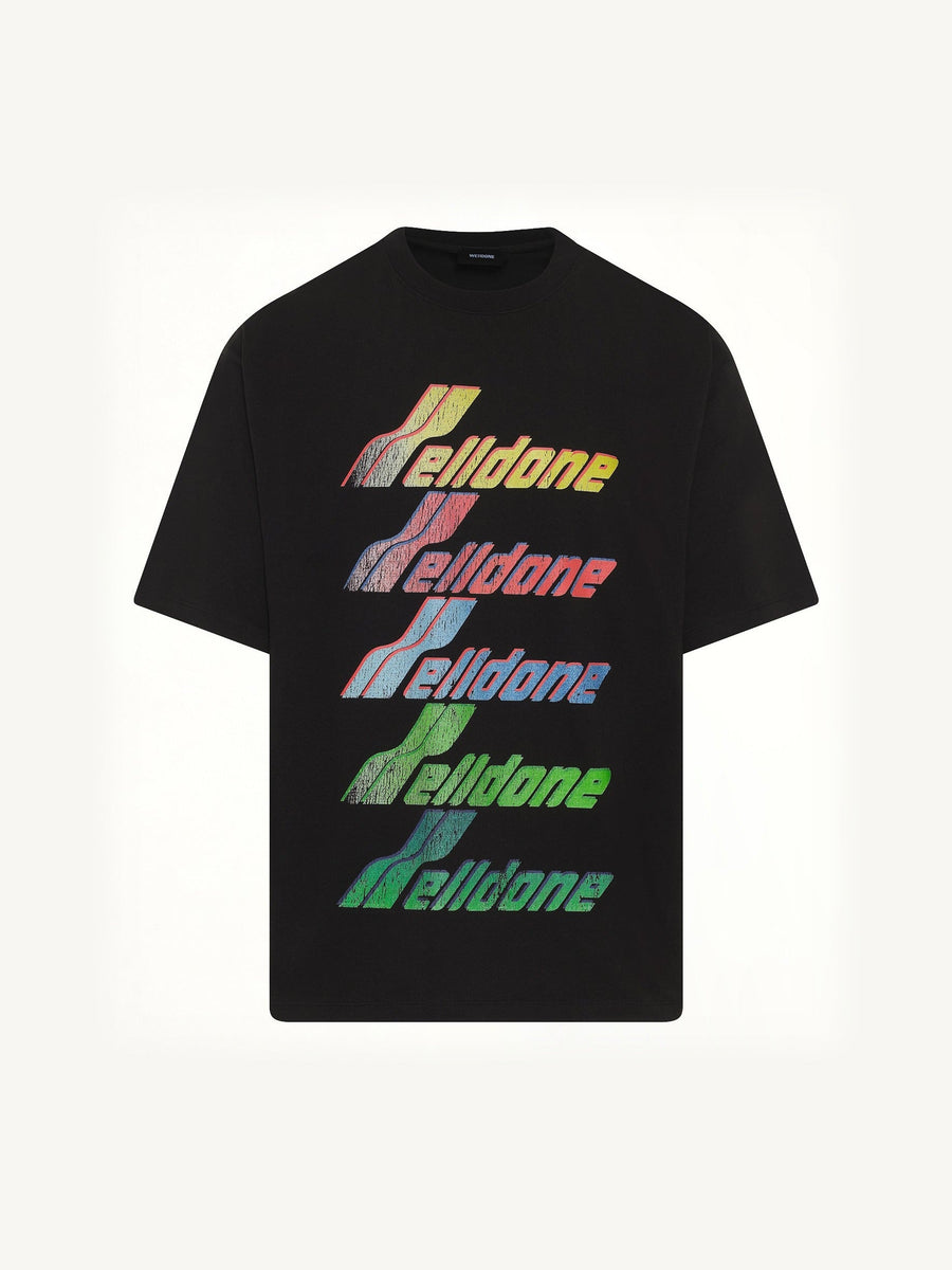 Multi Rainbow Logo T-Shirt in Black