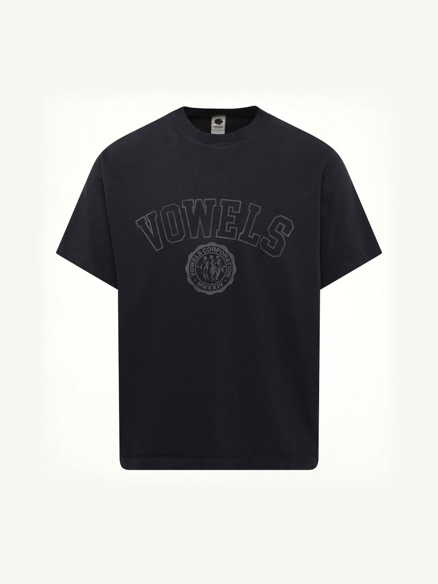 Faded Collegiate T-Shirt in Black