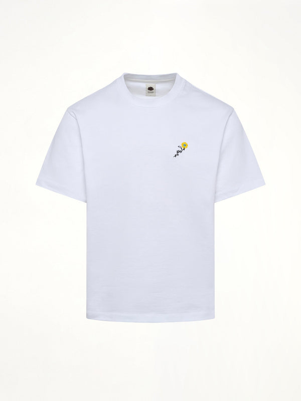 Floral Embroidered T-Shirt in White