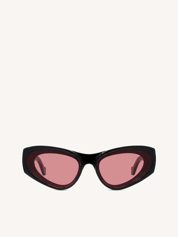 LW40171U INJECTED Sunglasses in Shiny Black/Red
