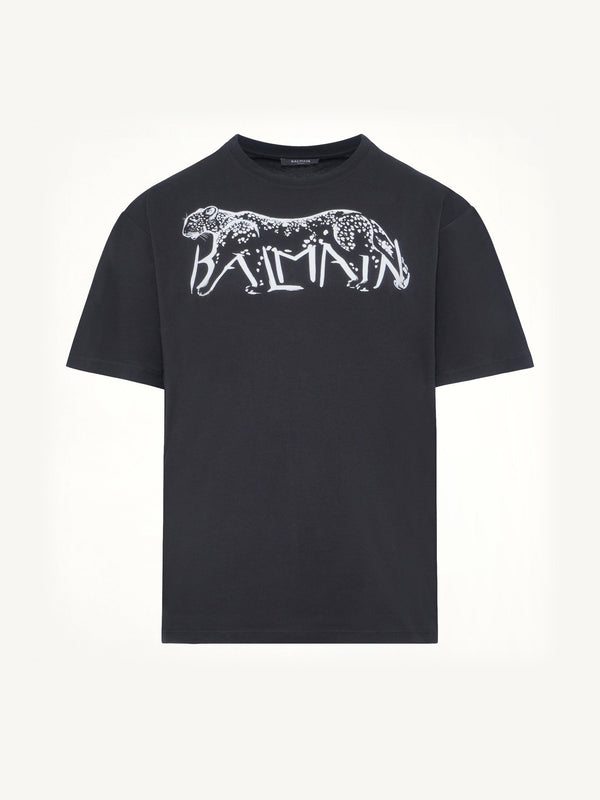 Leopard Print T-Shirt in Black/White