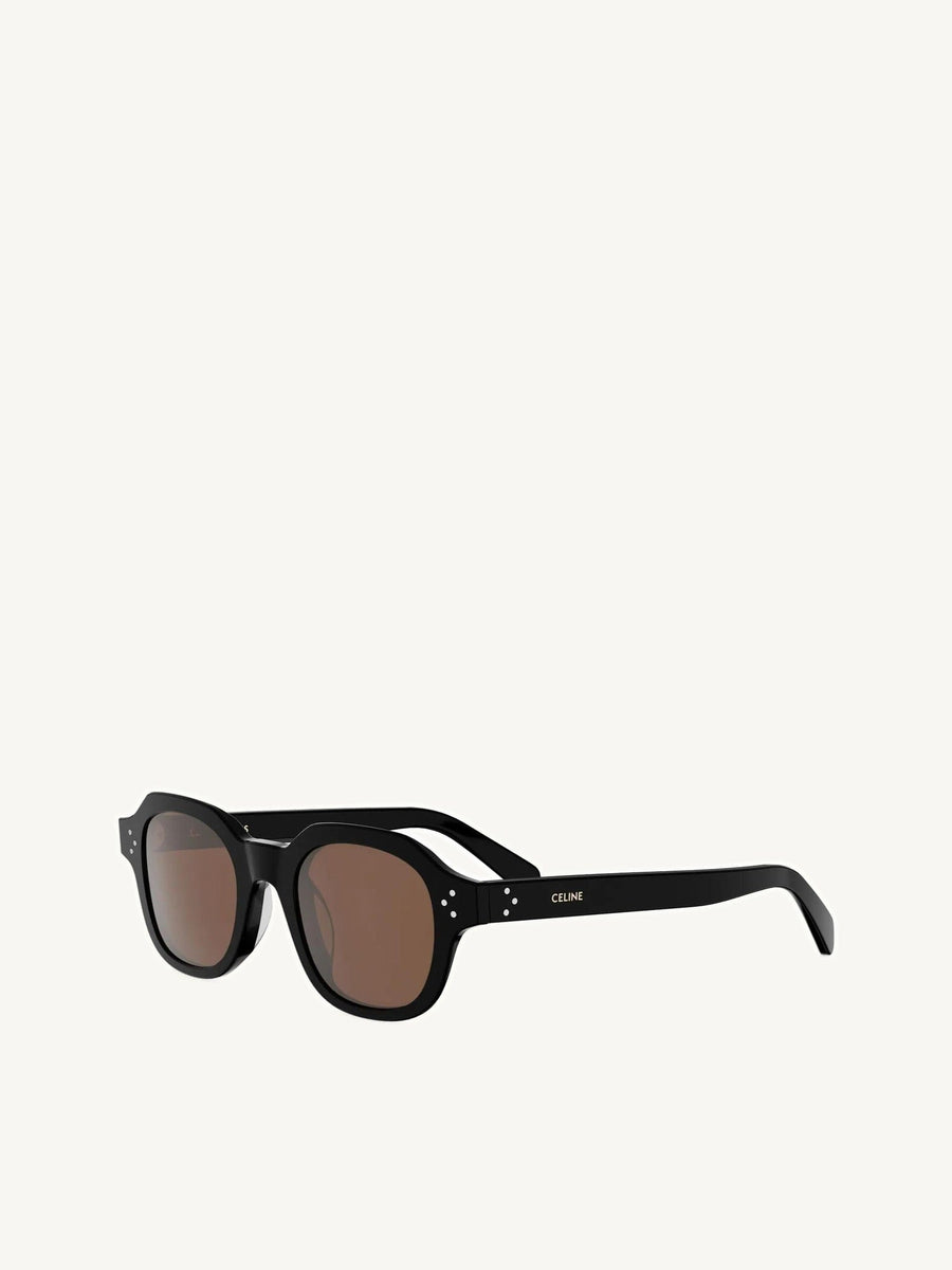 CL40326U Acetate Sunglasses in Shiny Black/Brown