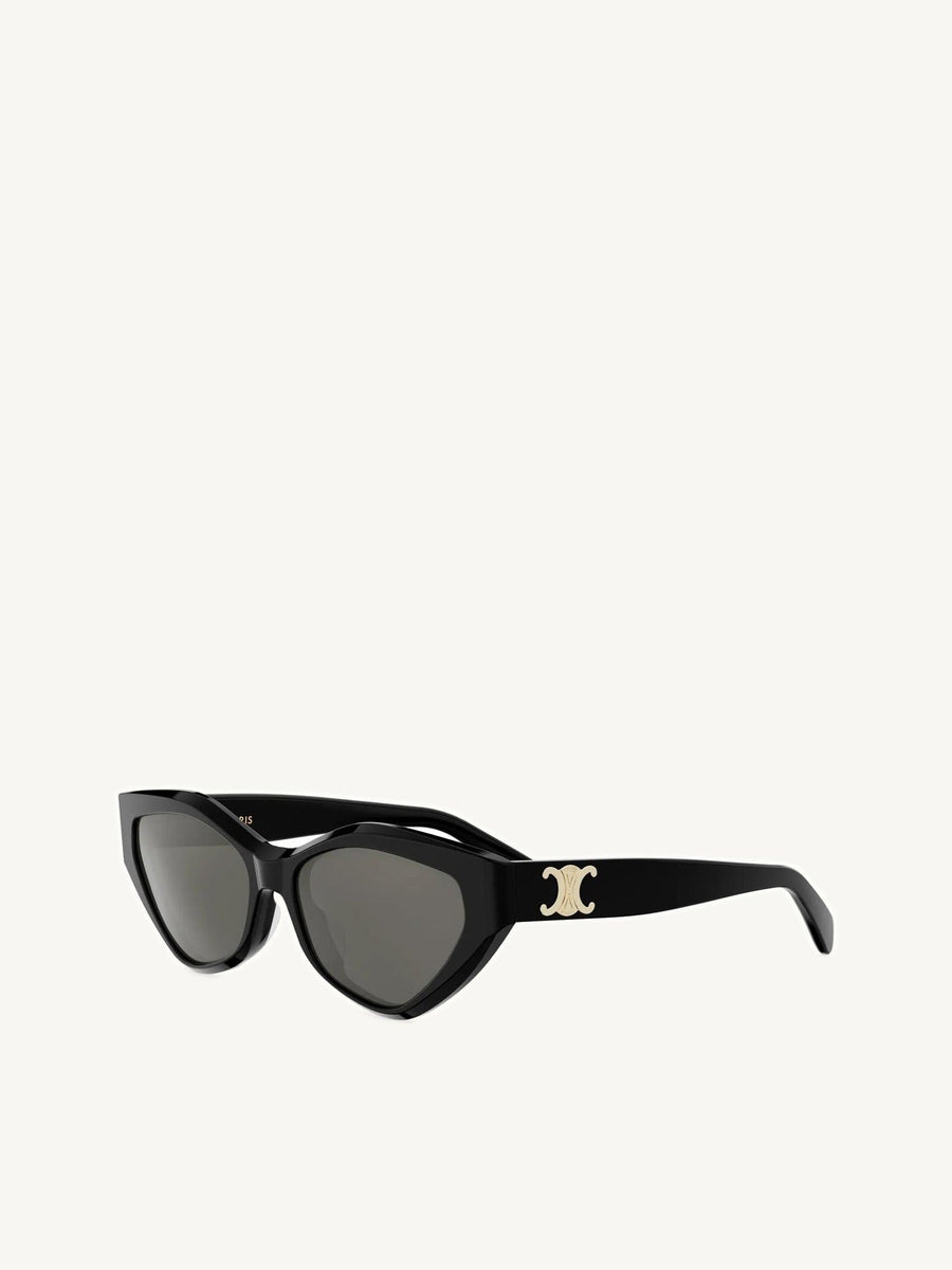 CL40323U Acetate Sunglasses in Shiny Black/Grey