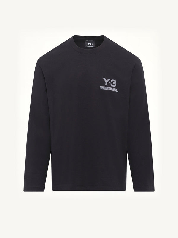 Y-3 X NBHD Logo Ls T-Shirt in Black