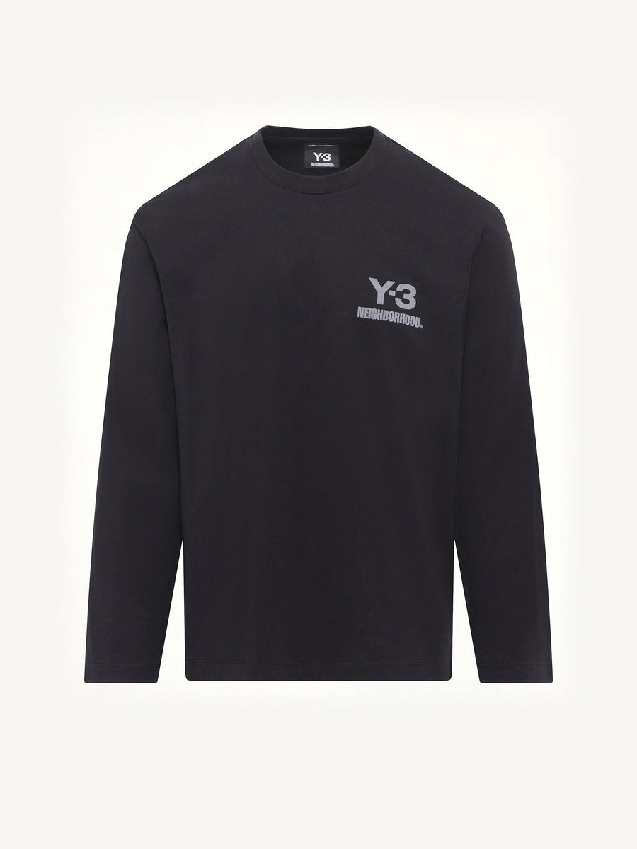 Y-3 X NBHD Logo Ls T-Shirt in Black