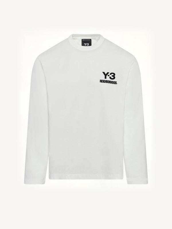 Y-3 X NBHD Logo Ls T-Shirt in White