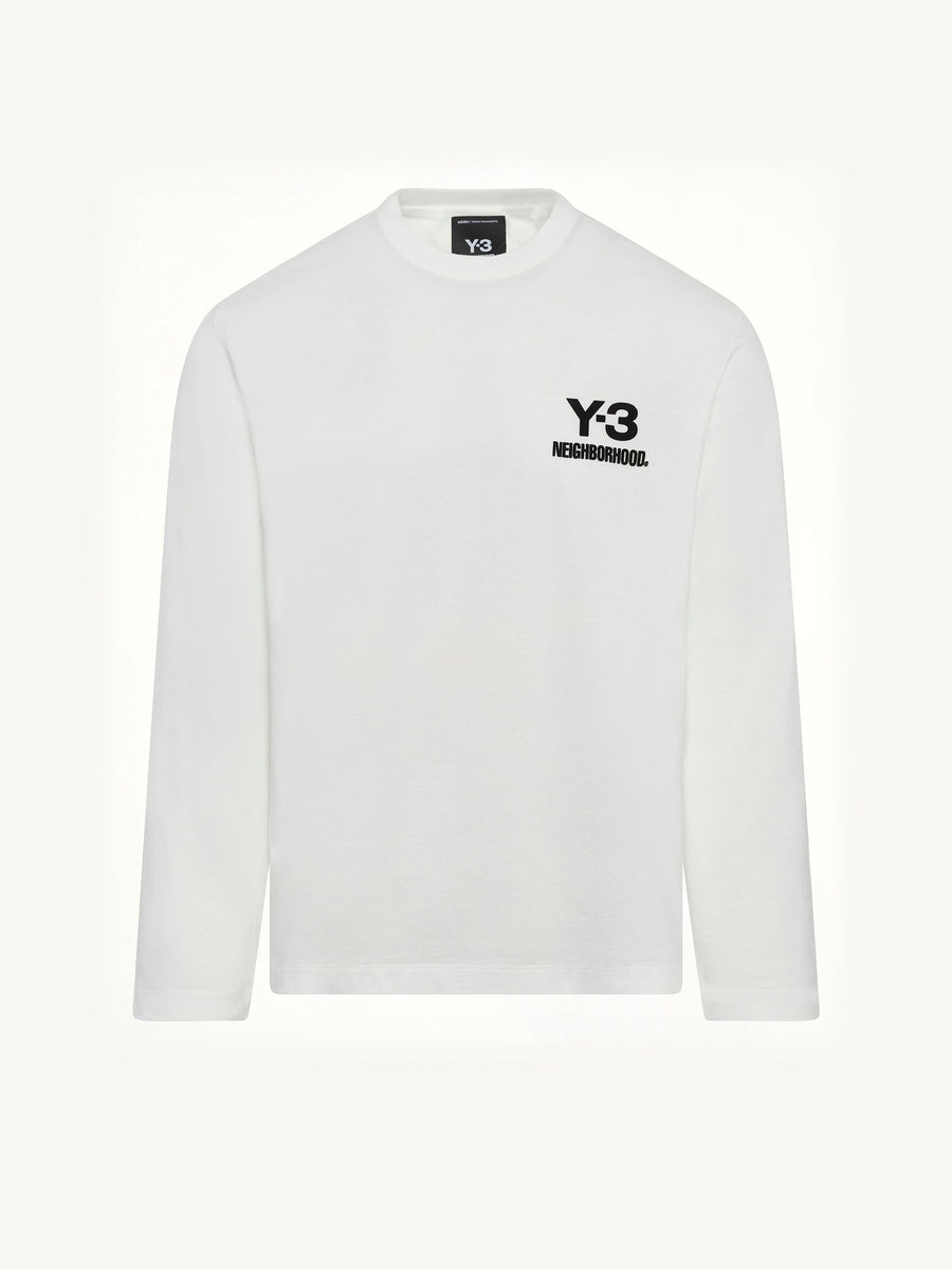 Y-3 X NBHD Logo Ls T-Shirt in White