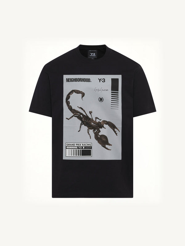 Y-3 X NBHD Graphic T-Shirt in Black/Granite