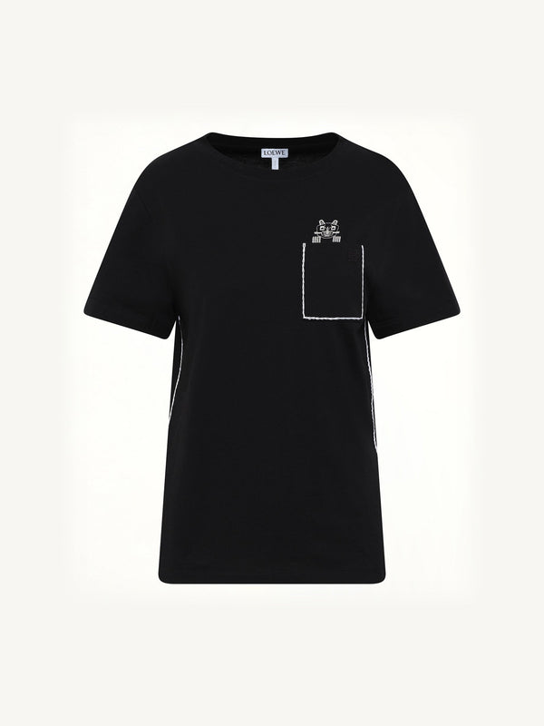Louis Wain Regular Fit T-Shirt in Black